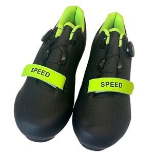 Speed Black and Green Road Bike Cycling Shoes Men's Size 46 NWOB
